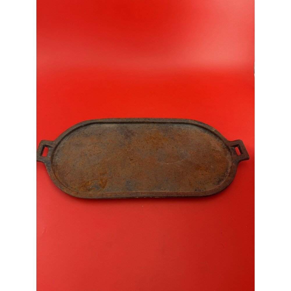 Vintage Cast Iron Pagoel Super Long Comal Griddle Heat Rings Flat Stove Cover